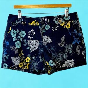 Loft Outlet Flat Front Floral Shorts 8 cotton /spandex